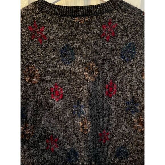 Tricots St. Raphael 100% Virgin Wool Gray Print Vest sz XL EUC - Picture 7 of 7